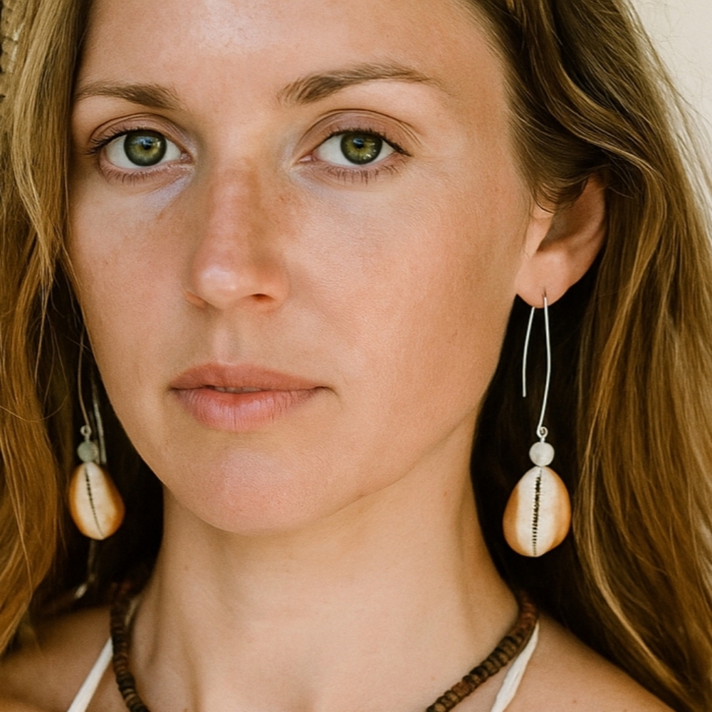 Snakehead Cowrie Shell Earrings